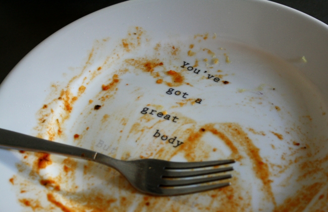 Captioned dinner plate